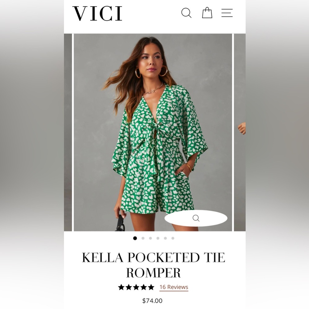 VICI Kella Pocketed Tie Romper